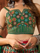 Load image into Gallery viewer, Green Silk Printed Semi Stitched Lehenga With Unstitched Blouse Clothsvilla