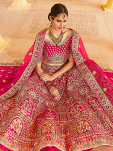 Load image into Gallery viewer, Designer Pink  Semi Stitched Lehenga With  Unstitched Blouse Clothsvilla