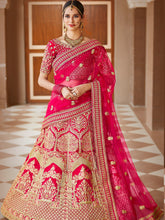 Load image into Gallery viewer, Festive Pink  Semi Stitched Lehenga With  Unstitched Blouse Clothsvilla