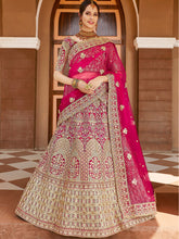 Load image into Gallery viewer, Designer Pink Hand Work And Embroidery Semi Stitched Lehenga With  Unstitched Blouse Clothsvilla