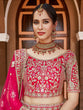 Load image into Gallery viewer, Designer Pink Hand Work And Embroidery Semi Stitched Lehenga With  Unstitched Blouse Clothsvilla