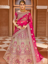 Load image into Gallery viewer, Fancy Pink  Semi Stitched Lehenga With  Unstitched Blouse Clothsvilla