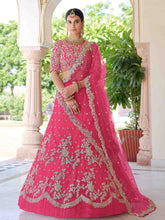 Load image into Gallery viewer, Pink Classy  Semi Stitched Lehenga With  Unstitched Blouse Clothsvilla