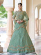 Load image into Gallery viewer, Green Elegant Semi Stitched Lehenga With Unstitched Blouse Clothsvilla