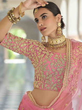 Load image into Gallery viewer, Designer Pink Semi Stitched Lehenga With  Unstitched Blouse Clothsvilla