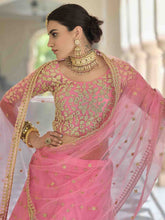 Load image into Gallery viewer, Designer Pink Semi Stitched Lehenga With  Unstitched Blouse Clothsvilla