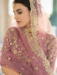 Load image into Gallery viewer, Designer Purple Soft Net With Sequins  Semi Stitched Lehenga With  Unstitched Blouse Clothsvilla