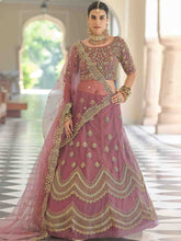 Load image into Gallery viewer, Designer Purple Soft Net With Sequins  Semi Stitched Lehenga With  Unstitched Blouse Clothsvilla