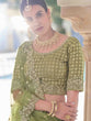 Load image into Gallery viewer, Stylish Oilve Soft Net Semi Stitched Lehenga With  Unstitched Blouse Clothsvilla