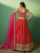 Load image into Gallery viewer, Red Embroidered  Semi Stitched Lehenga With Unstitched Blouse Clothsvilla