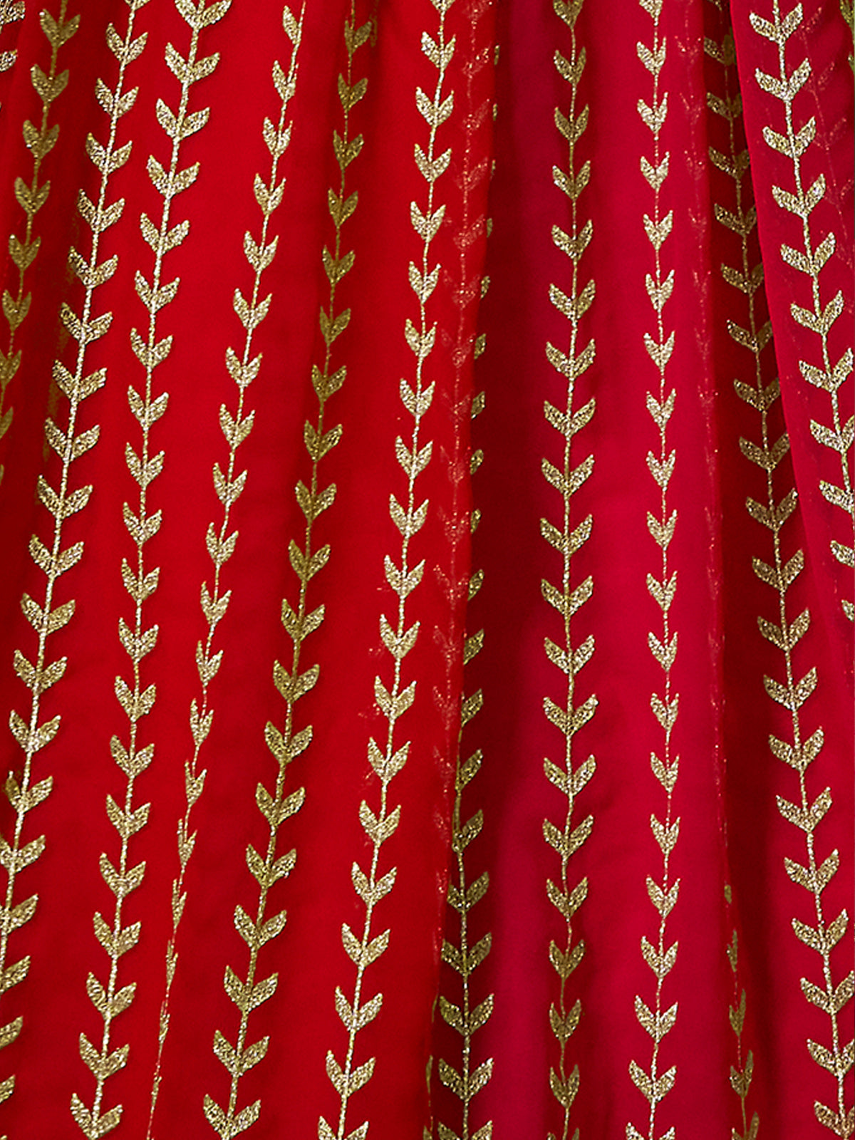 Red Embroidered  Semi Stitched Lehenga With Unstitched Blouse Clothsvilla