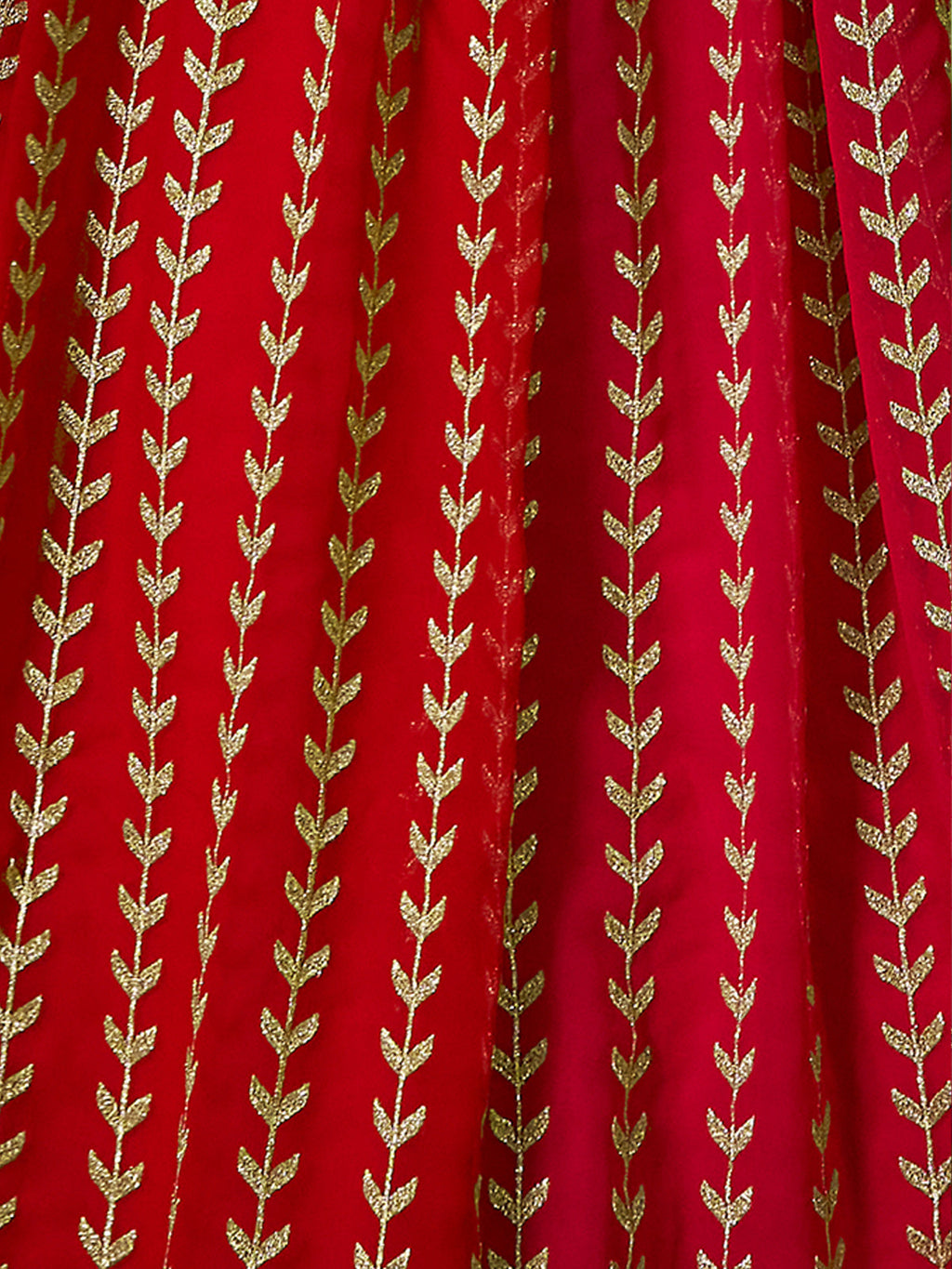 Red Embroidered  Semi Stitched Lehenga With Unstitched Blouse Clothsvilla