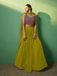 Load image into Gallery viewer, Green Embroidered Semi Stitched Lehenga With Unstitched Blouse Clothsvilla
