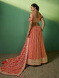 Load image into Gallery viewer, Red Embroidered Semi Stitched Lehenga With Unstitched Blouse Clothsvilla