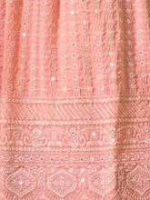 Load image into Gallery viewer, Peach Embroidered Semi Stitched Lehenga With Unstitched Blouse Clothsvilla