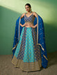 Load image into Gallery viewer, Blue Embroidered Semi Stitched Lehenga With Unstitched Blouse Clothsvilla