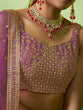 Load image into Gallery viewer, Lavender Embroidered Semi Stitched Lehenga With Unstitched Blouse Clothsvilla