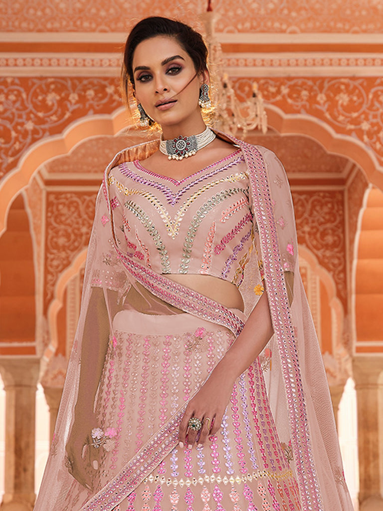 Pink Thread, Gota Semi Stitched Lehenga With Unstitched Blouse Clothsvilla