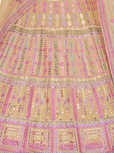 Load image into Gallery viewer, Yellow Embroidered Organza Semi Stitched Lehenga With Unstitched Blouse Clothsvilla