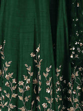 Load image into Gallery viewer, Green Art Silk Embroidered Semi Stitched Lehenga With Unstitched Blouse Clothsvilla