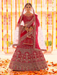 Load image into Gallery viewer, Red Embroidered Velvet Semi Stitched Lehenga With Unstitched Blouse Clothsvilla