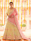 Yellow Embroidered Georgette Semi Stitched Lehenga With Unstitched Blouse Clothsvilla