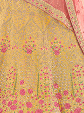 Load image into Gallery viewer, Yellow Embroidered Georgette Semi Stitched Lehenga With Unstitched Blouse Clothsvilla