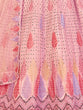 Load image into Gallery viewer, Pink Net Embroidered Semi stitched Lehenga With Unstitched blouse Clothsvilla