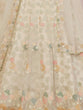 Load image into Gallery viewer, Cream Net Embroidered Semi stitched Lehenga With Unstitched blouse Clothsvilla