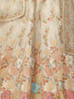 Load image into Gallery viewer, Cream Net Embroidered Semi stitched Lehenga With Unstitched blouse Clothsvilla