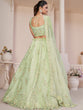 Load image into Gallery viewer, Green Net Embroidered Semi stitched Lehenga With Unstitched blouse Clothsvilla