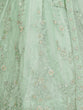 Load image into Gallery viewer, Turquoise Net Embroidered Semi stitched Lehenga With Unstitched blouse Clothsvilla