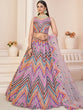 Load image into Gallery viewer, Pink Net Embroidered Semi stitched Lehenga With Unstitched blouse Clothsvilla