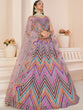 Load image into Gallery viewer, Pink Net Embroidered Semi stitched Lehenga With Unstitched blouse Clothsvilla