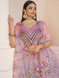 Load image into Gallery viewer, Pink Net Embroidered Semi stitched Lehenga With Unstitched blouse Clothsvilla