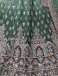 Load image into Gallery viewer, Green Satin Embellished Semi stitched Lehenga With Unstitched blouse Clothsvilla