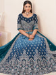 Load image into Gallery viewer, Blue Satin Embellished Semi stitched Lehenga With Unstitched blouse Clothsvilla
