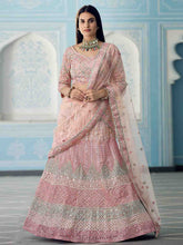 Load image into Gallery viewer, Beautiful Peach Semi Stitched Lehenga With  Unstitched Blouse Clothsvilla