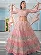 Load image into Gallery viewer, Beautiful Peach Semi Stitched Lehenga With  Unstitched Blouse Clothsvilla