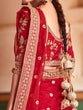 Load image into Gallery viewer, Red Organza Embroidered Saree With Unstitched Blouse Clothsvilla