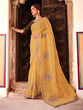 Load image into Gallery viewer, Yellow Organza Embroidered Saree With Unstitched Blouse Clothsvilla