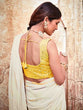 Load image into Gallery viewer, White Georgette Embroidered Saree With Unstitched Blouse Clothsvilla