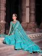 Load image into Gallery viewer, Blue Sequins Sassy Semi Stitched Lehenga With  Unstitched Blouse Clothsvilla