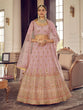 Load image into Gallery viewer, Pink Organza Semi Stitched Lehenga With Unstitched Blouse Clothsvilla