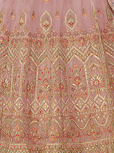 Load image into Gallery viewer, Pink Organza Semi Stitched Lehenga With Unstitched Blouse Clothsvilla