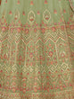 Load image into Gallery viewer, Green Organza Semi Stitched Lehenga With Unstitched Blouse Clothsvilla