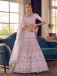Load image into Gallery viewer, Pink Embroidered Crepe Semi Stitched Lehenga With Unstitched Blouse Clothsvilla
