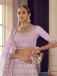 Load image into Gallery viewer, Pink Embroidered Crepe Semi Stitched Lehenga With Unstitched Blouse Clothsvilla