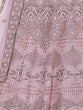 Load image into Gallery viewer, Pink Embroidered Crepe Semi Stitched Lehenga With Unstitched Blouse Clothsvilla