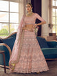Load image into Gallery viewer, Peach Crepe Semi Stitched Lehenga With Unstitched Blouse Clothsvilla